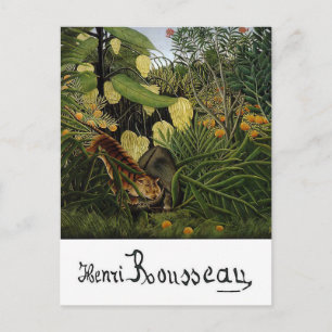 Carte Postale Combat d'un tigre et d'un buffle