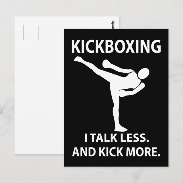 Carte Postale Combattant de kickboxing Kickboxeur Kickboxing (Devant / Derrière)