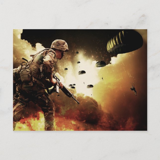 Carte Postale Combattant Soldat (Devant)