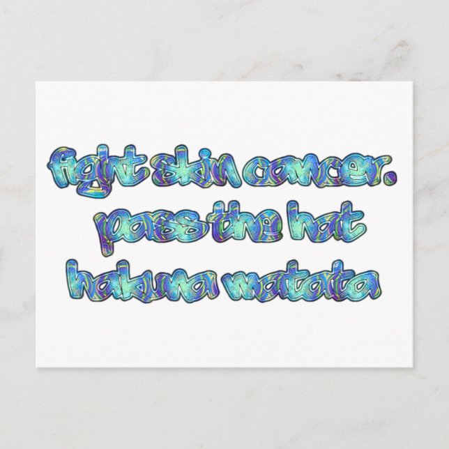 Carte Postale Combattons le cancer de la peau, faites la quête,  (Devant)