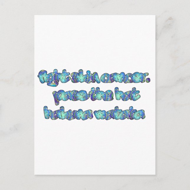 Carte Postale Combattre le cancer de la peau, passer le Casquett (Devant)