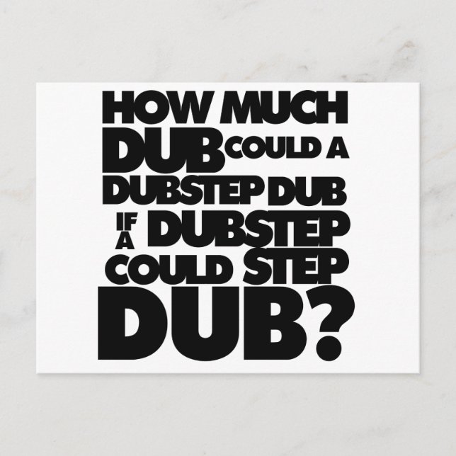 Carte Postale Combien Dubstep ? (Devant)