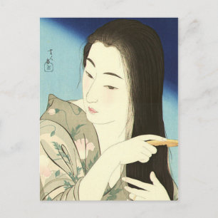 Carte Postale Combing Her Hair (Beautiful Asian Woman) (Kotondo)