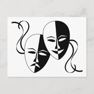 Carte Postale Comédie et tragédie Masques de théâtre / Visages