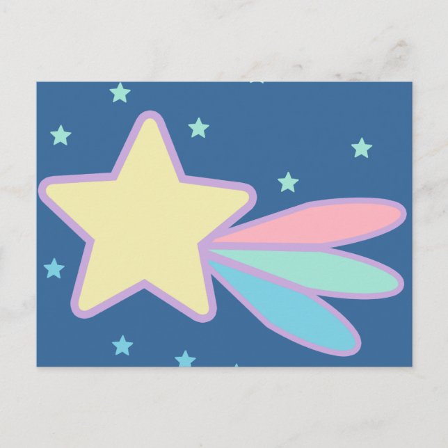 Carte Postale Comète étoile filante mignonne (Devant)