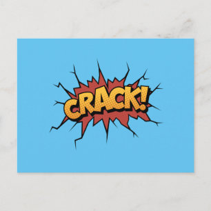 Carte Postale Comic Book Sound Effet - Crack! Pop art