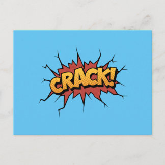 Carte Postale Comic Book Sound Effet - Crack! Pop art