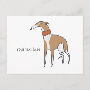 Carte Postale Comic Whippet Chien personnalisable