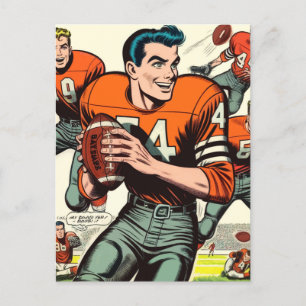 Carte Postale Comics de football vintages