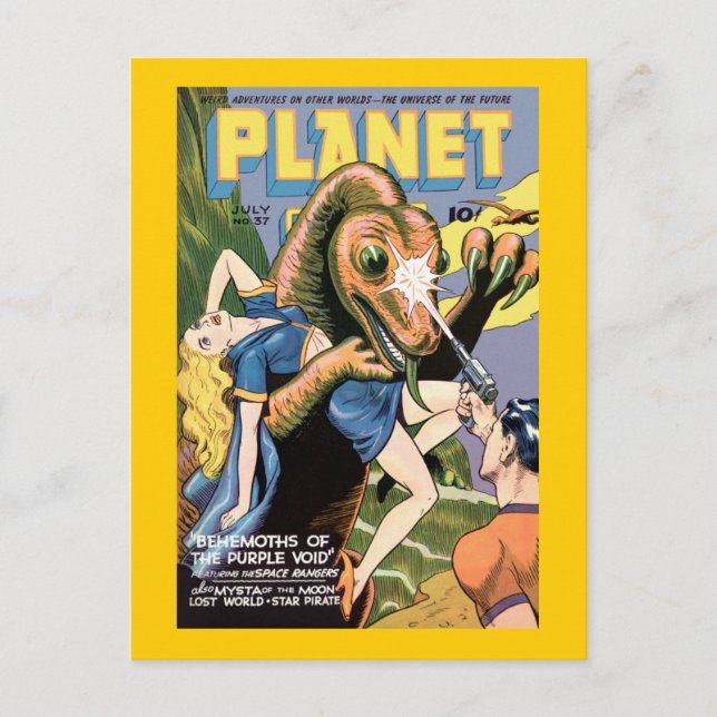 Carte Postale Comics Planètes (Devant)