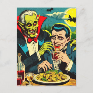 Carte Postale Comics Vampire d'horreur vintage