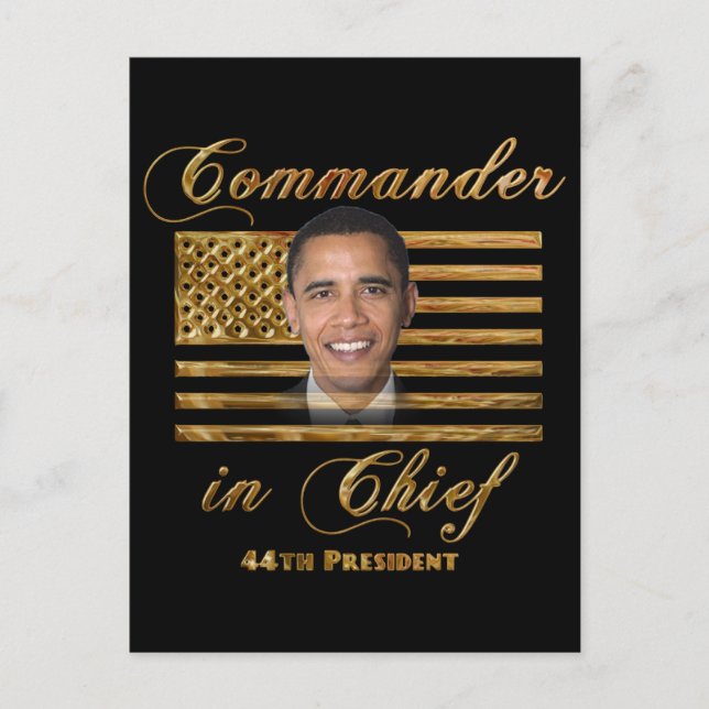 Carte Postale Commandant en chef, Barack Obama (Devant)