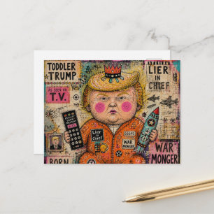 Carte Postale Commandant en chef Président tout-petit