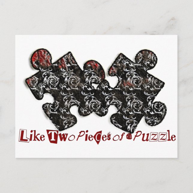 Carte Postale Comme deux pièces d'un puzzle (Devant)