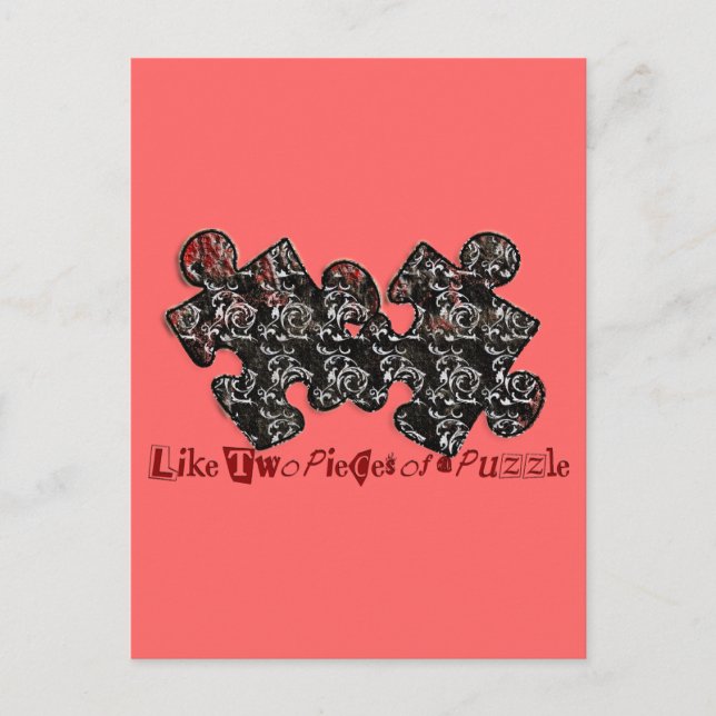 Carte Postale Comme deux pièces d'un puzzle (Devant)