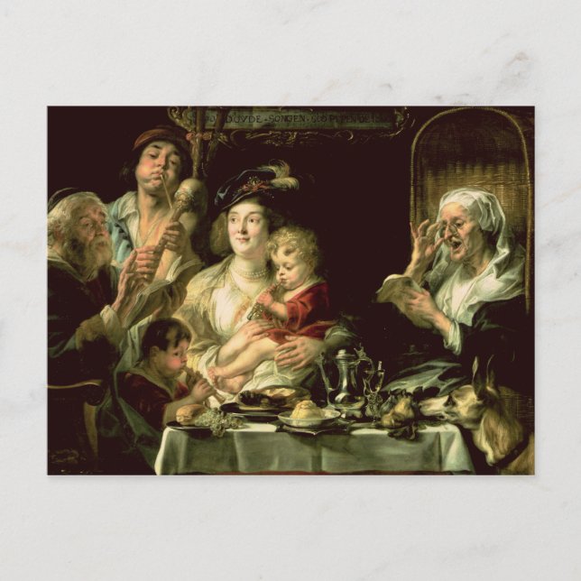 Carte Postale Comme le Vieux chant, le Jeune Tuyau, 1638 (Devant)