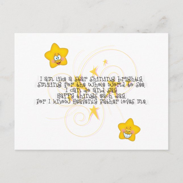Carte Postale comme une étoile brillante (Devant)
