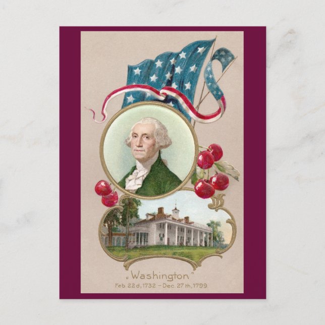Carte Postale Commémoration de George Washington (Devant)