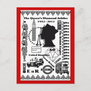 Carte postale commémorative Queens Diamond Jubilee