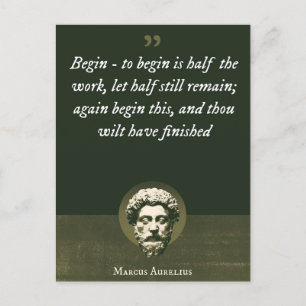 Carte Postale Commencer - commencer est la moitié du travail, et