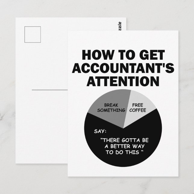 Carte Postale Comment attirer l'attention du comptable Rompre qu (Devant / Derrière)