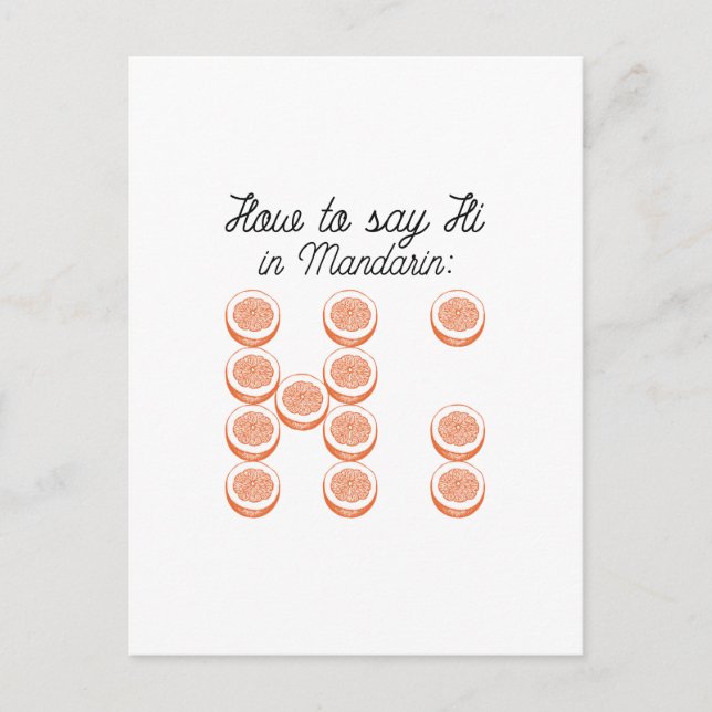 Carte Postale Comment Dire Bonjour En Mandarin (Devant)