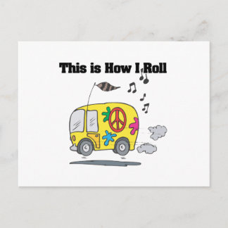 Carte Postale Comment je roule (Hippie Van)