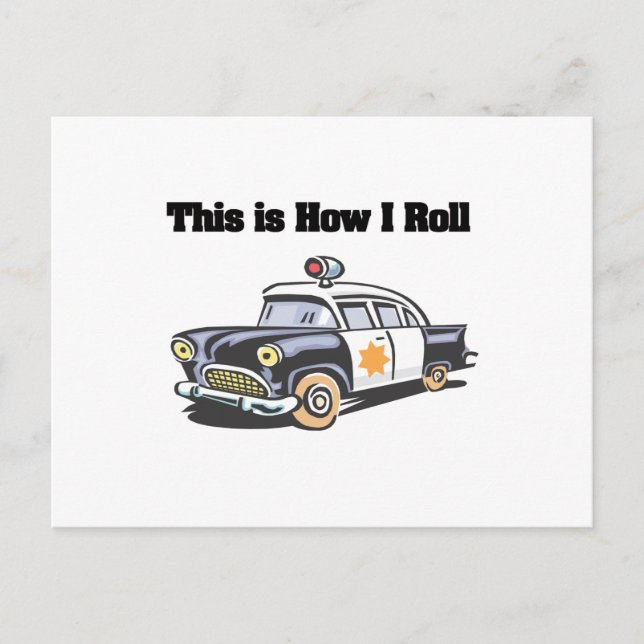Carte Postale Comment je roule (Police/Cop Car) (Devant)