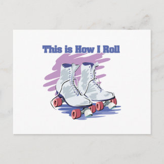 Carte Postale Comment je roule (Roller Skates)