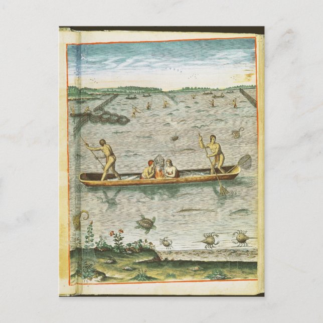 Carte Postale Comment les Indiens attrapent leur poisson (Devant)