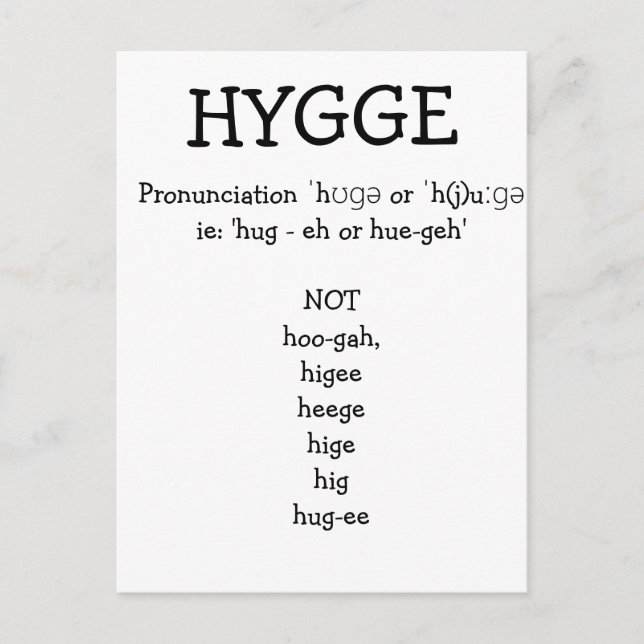Carte Postale Comment prononcer SAY HYGGE Blague personnalisée (Devant)