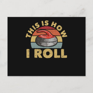 Carte Postale Comment rouler le joueur de curling fan de sports