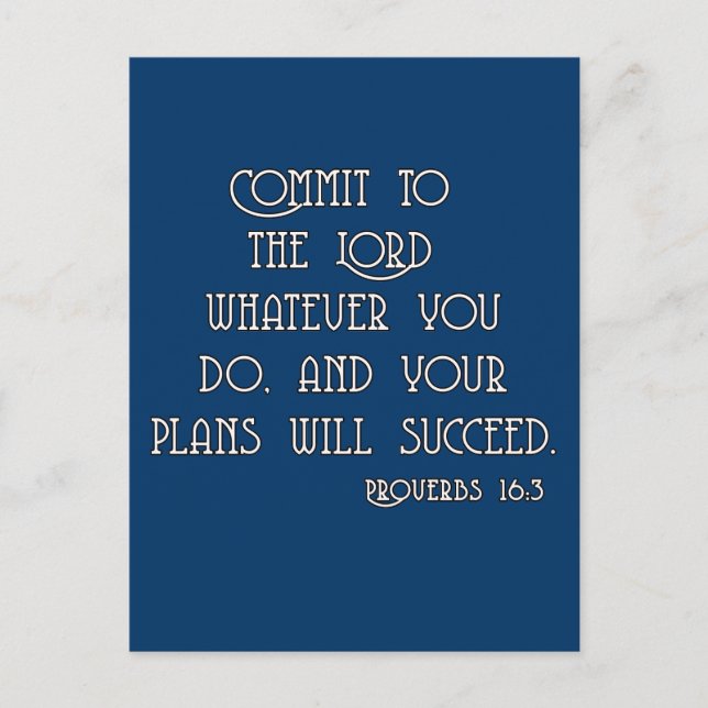 Carte Postale Commit to the Lord Bible Quote Tshirts (Devant)