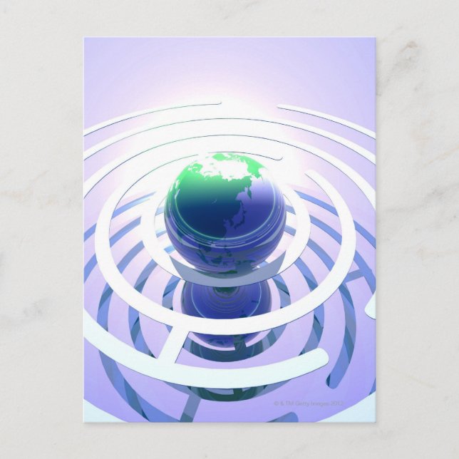 Carte Postale Communication globale, ordinateur conceptuel (Devant)