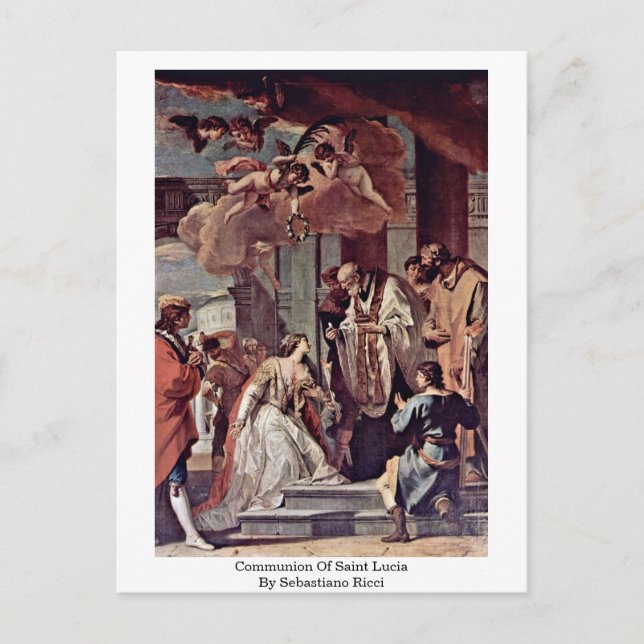 Carte Postale Communion de sainte Lucie par Sebastiano Ricci (Devant)