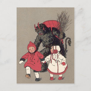 Carte Postale Commutateur Krampus Chasse Enfants