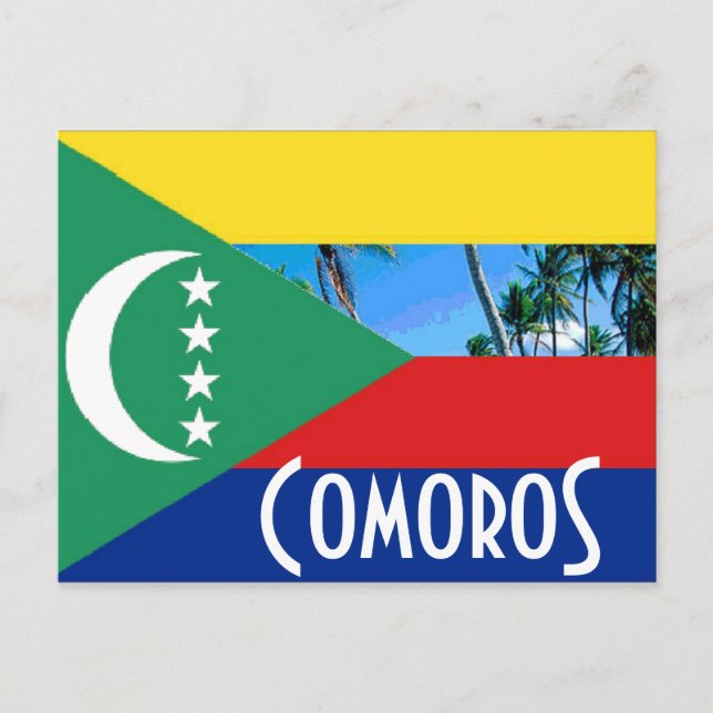 Carte Postale Comores Drapeau des Comores (Devant)