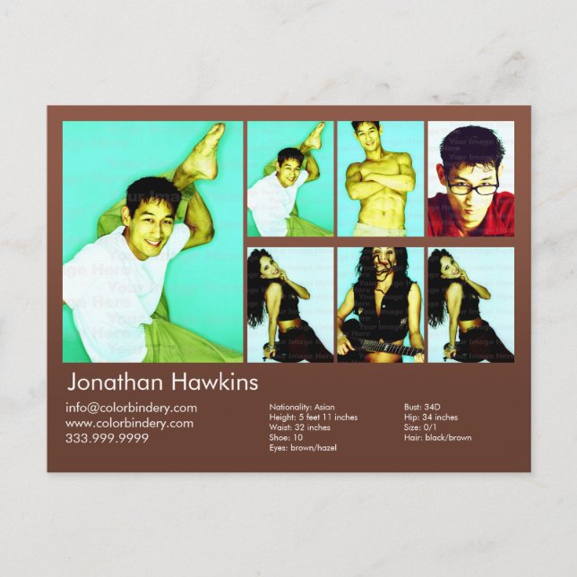 Carte Postale Comp à capuchon Brown à 2 côtés et modèle (Devant)