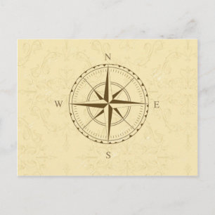 Carte Postale compas vintage sud-ouest est