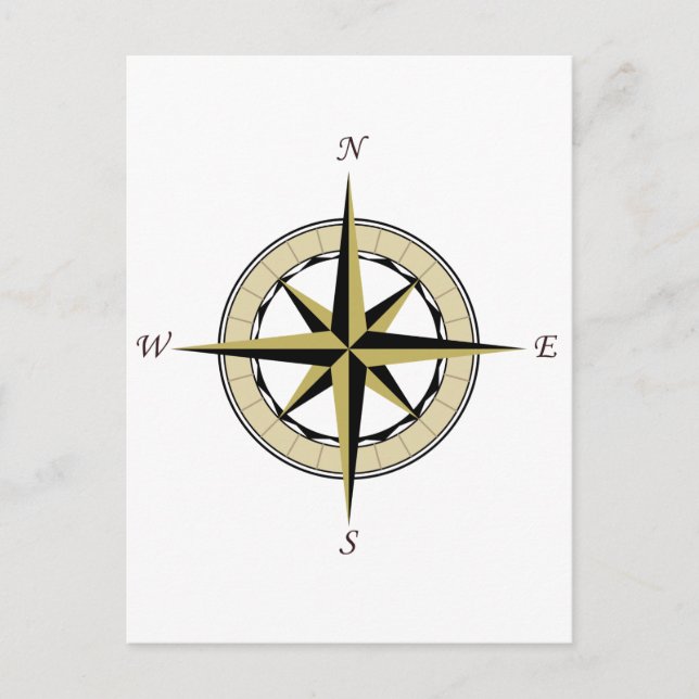 Carte Postale Compass Rose Art (Devant)