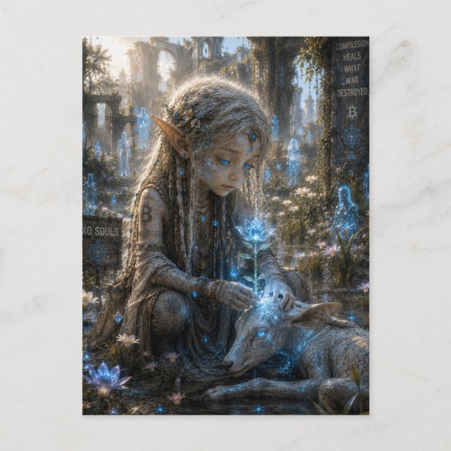 Carte Postale Compassion / Guérisseur d'âmes / Marais fleuri (Devant)