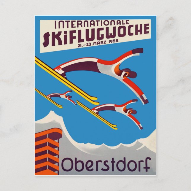 Carte Postale Compétition internationale de ski à Oberstdorf (Devant)