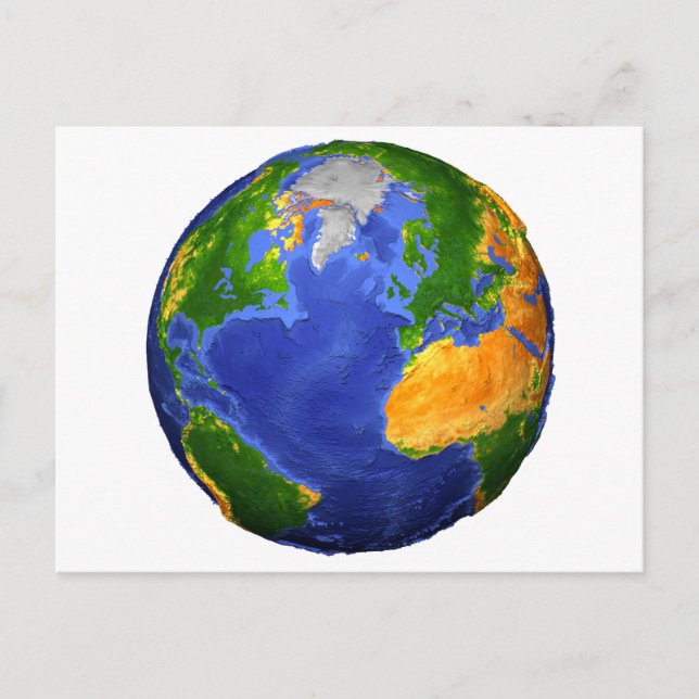 Carte Postale Complétez La Terre Avec Des Données Topographiques (Devant)