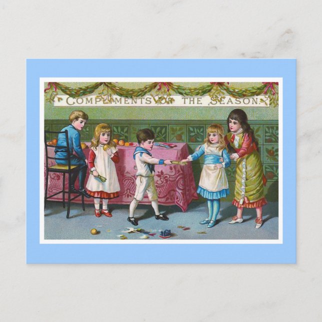 Carte Postale "Compliments de la saison" Vintage (Devant)