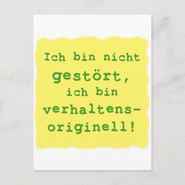 Carte Postale comportement original (Devant)