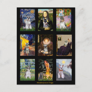 Carte Postale Composite célèbre Art Schnauzer