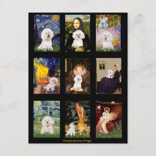 Carte Postale Composite de Bichon Frise d'art célèbre