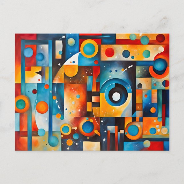 Carte Postale Composition Abstraite d'Orbite Cosmique (Devant)