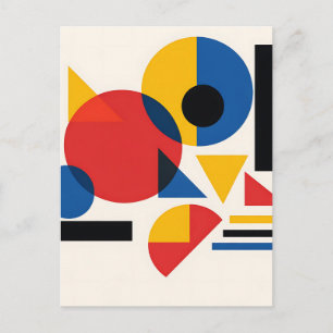 Carte Postale Composition Abstraite Géométrique Bauhaus
