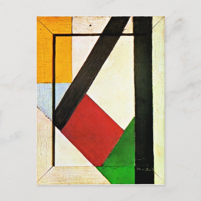 Carte Postale Composition, célèbre oeuvre de Theo van Doesburg (Devant)